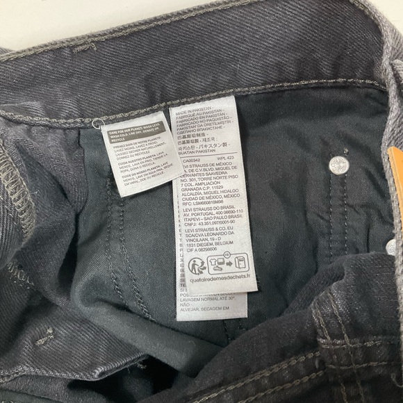 Levis Baggy Dad Distressed Straight Leg Mid Rise Jeans 24 x 30 Rake It Up Black - Picture 4 of 7